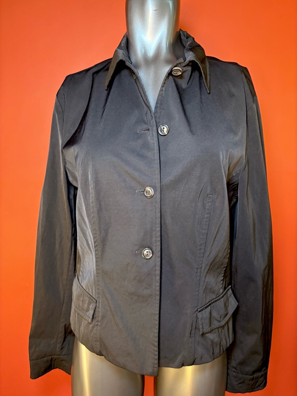 Rene Lezard Black Button-Up Light Jacket